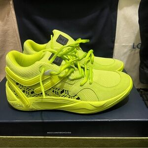 Bright Neon Yellow Sneakers with Geometric Design